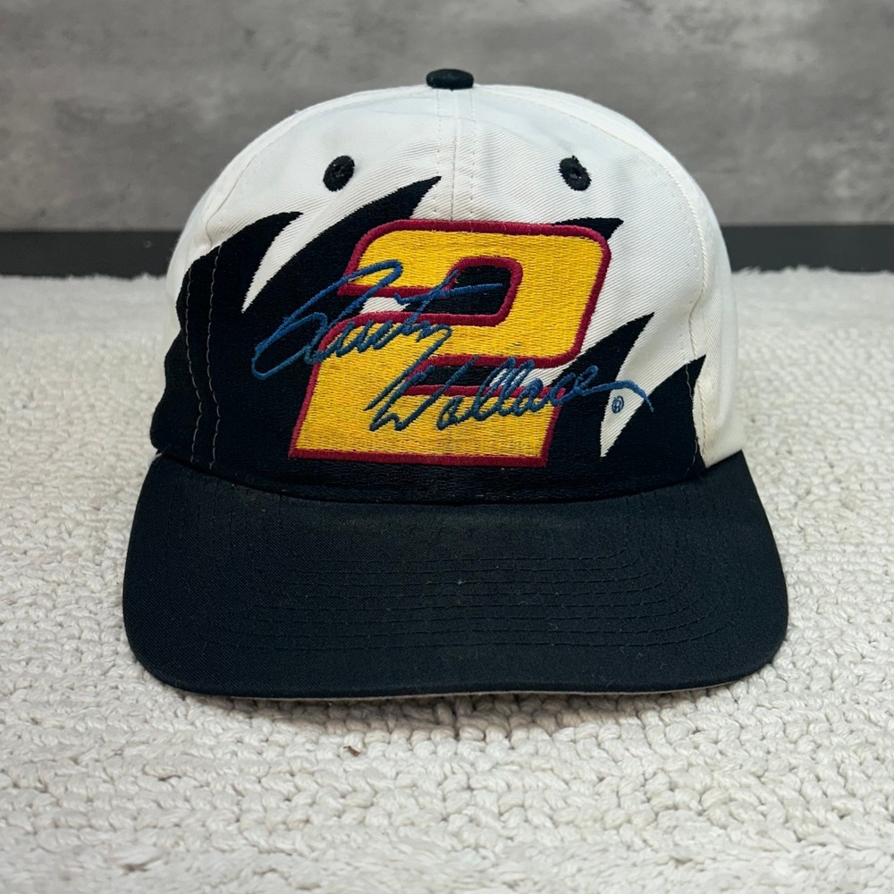 Vintage Nascar Rusty Wallace Sharktooth Snapback Hat OSFA Miller Lite Racing